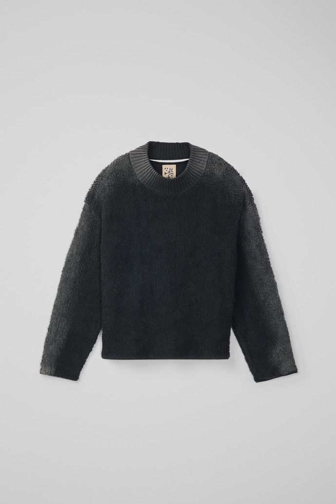 Side view of CAMPERLAB KNIT Black wool-blend Bouclé Jumper
