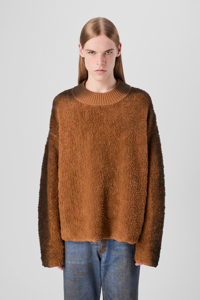 CAMPERLAB KNIT Pull bouclé en laine mélangée couleur terracotta