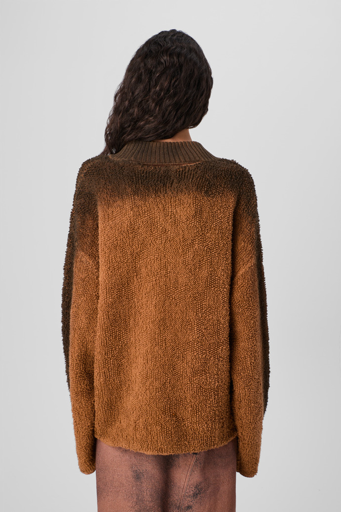 CAMPERLAB KNIT Pull bouclé en laine mélangée couleur terracotta