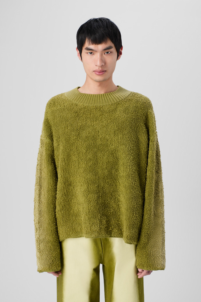 CAMPERLAB KNIT Green wool-blend Bouclé Jumper
