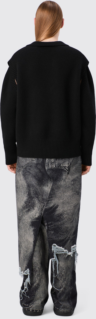 CAMPERLAB DENIM Black-gray asymmetric denim skirt