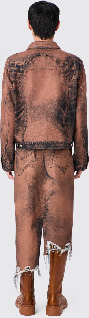 CAMPERLAB DENIM Brown-black asymmetric denim skirt