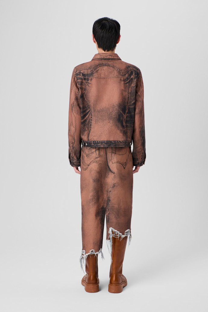 CAMPERLAB DENIM Falda vaquera asimétrica negra y marrón