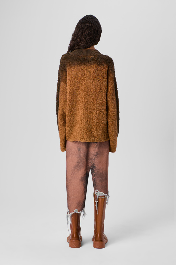 CAMPERLAB DENIM Falda vaquera asimétrica negra y marrón