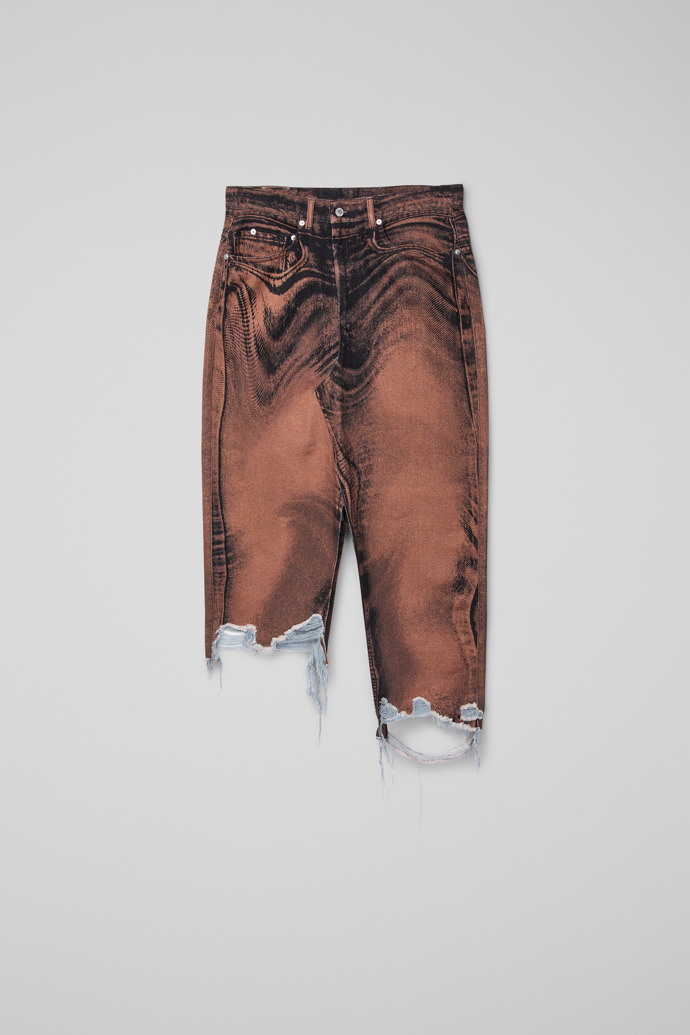 CAMPERLAB DENIM Falda vaquera asimétrica negra y marrón