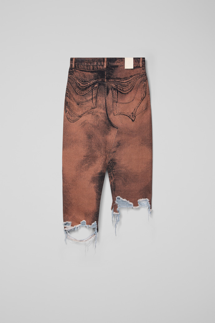 CAMPERLAB DENIM Falda vaquera asimétrica negra y marrón