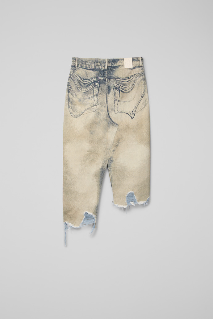 CAMPERLAB DENIM Jupe asymétrique en denim noir-sable