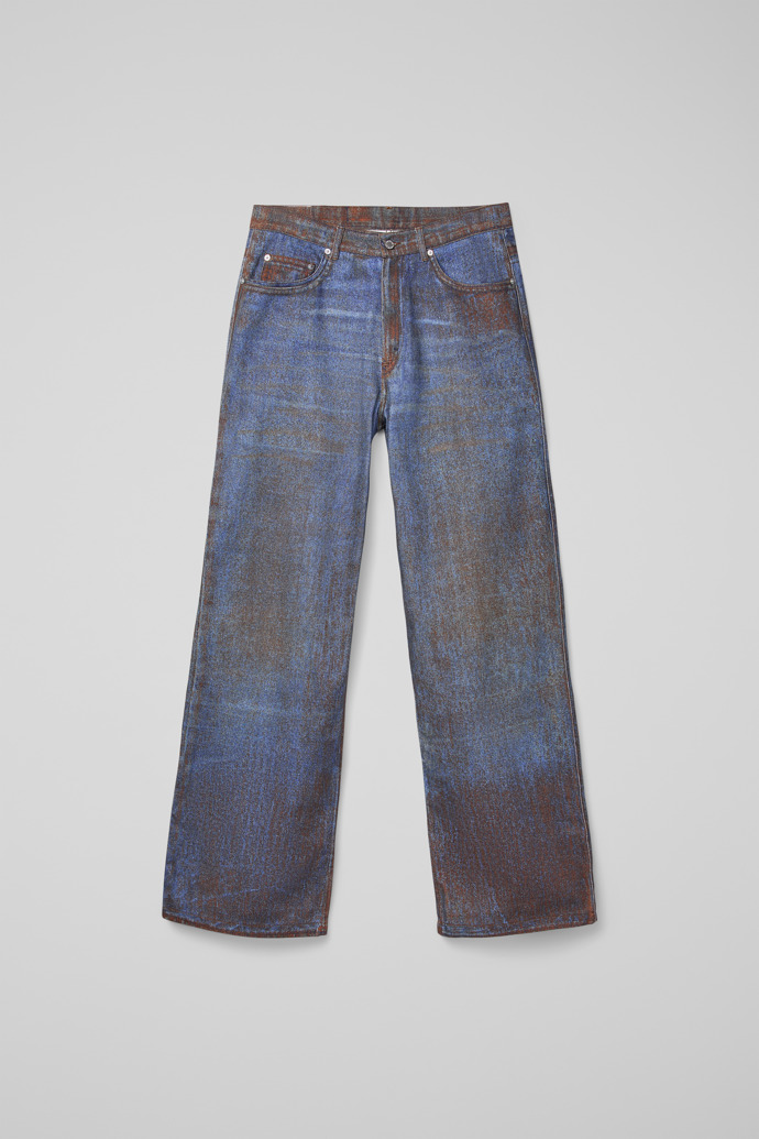 Side view of CAMPERLAB DENIM Terracotta-blue Denim Jeans
