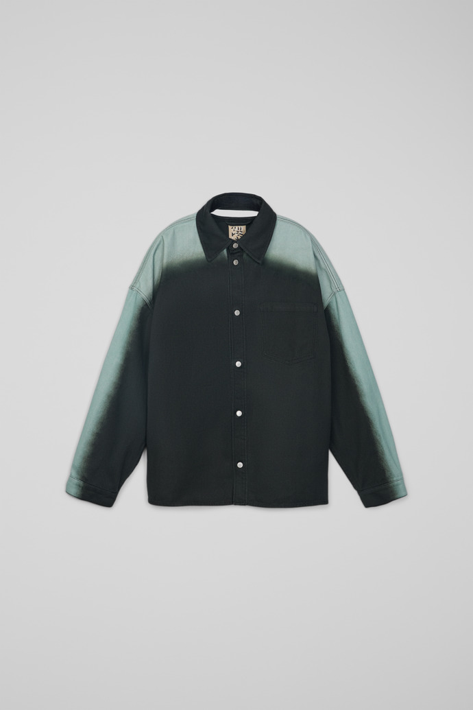 CAMPERLAB DENIM Cămașă din denim cu imprimeu cu efect pulverizat, negru