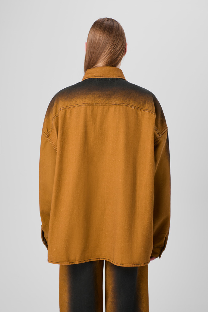 CAMPERLAB DENIM Terracotta denim shirt with printed spray effect