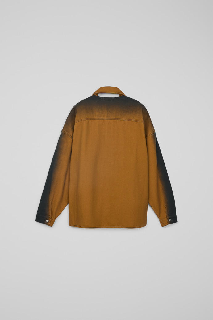 CAMPERLAB DENIM Camisa de tela vaquera terracota con estampado de efecto espray