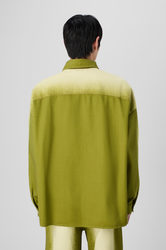 CAMPERLAB DENIM Green denim shirt with printed spray effect