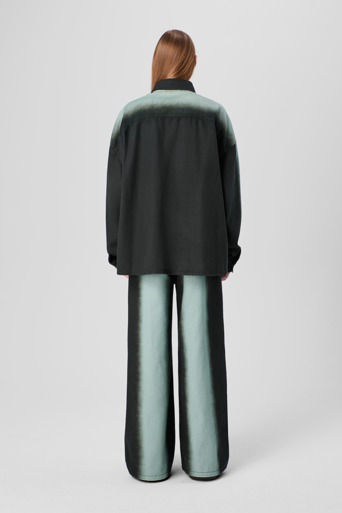 CAMPERLAB DENIM Black bootcut jeans with printed spray effect