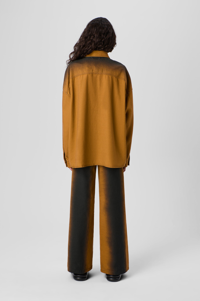 CAMPERLAB DENIM Terracotta bootcut jeans with printed spray effect