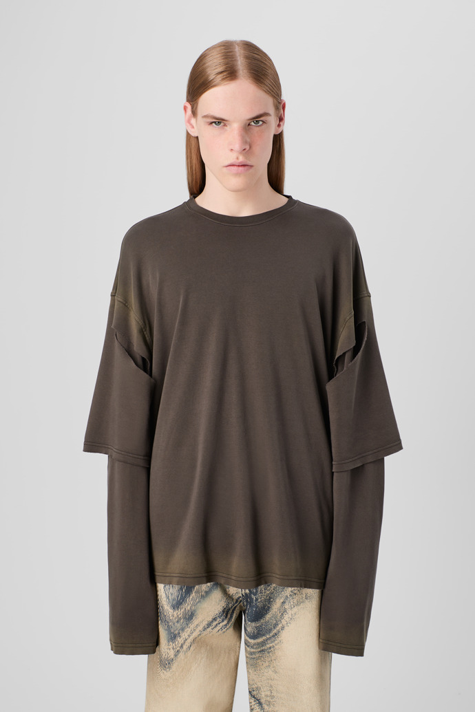 CAMPERLAB JERSEY Faded black organic cotton long sleeve T-Shirt