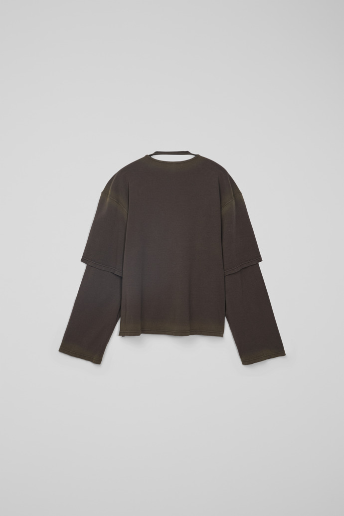 Back view of CAMPERLAB JERSEY Faded black organic cotton long sleeve T-Shirt