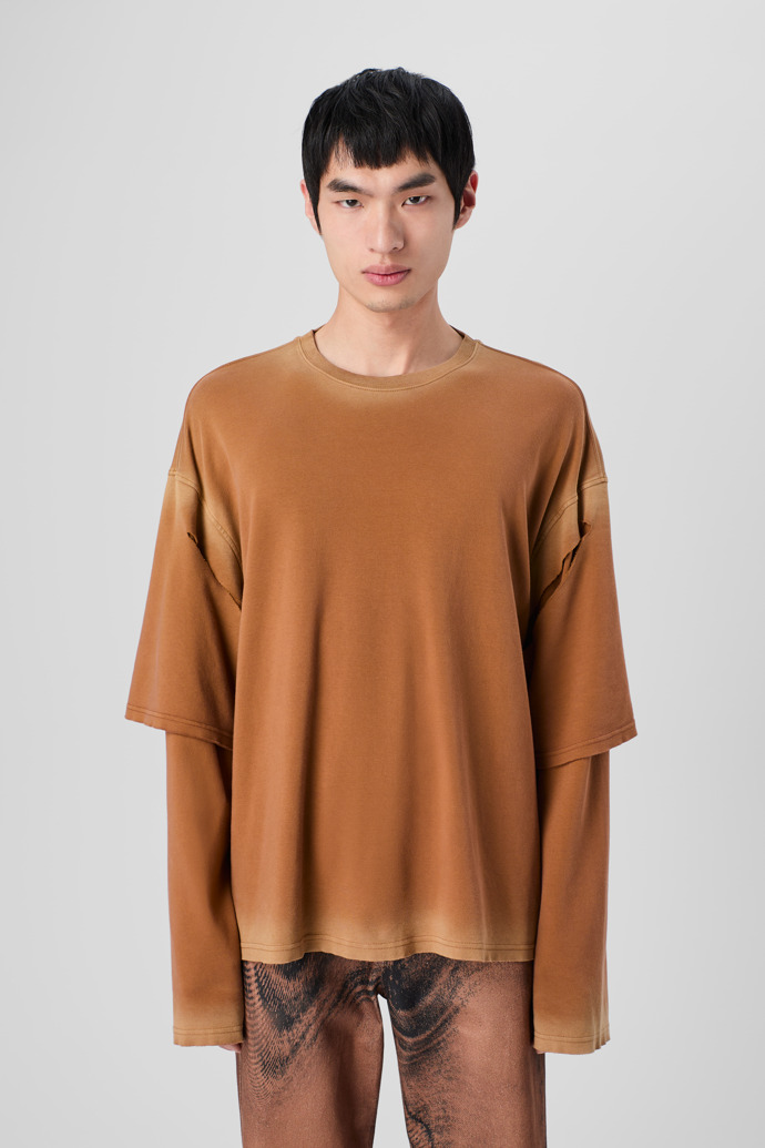 CAMPERLAB JERSEY Faded terracotta organic cotton long sleeve T-Shirt