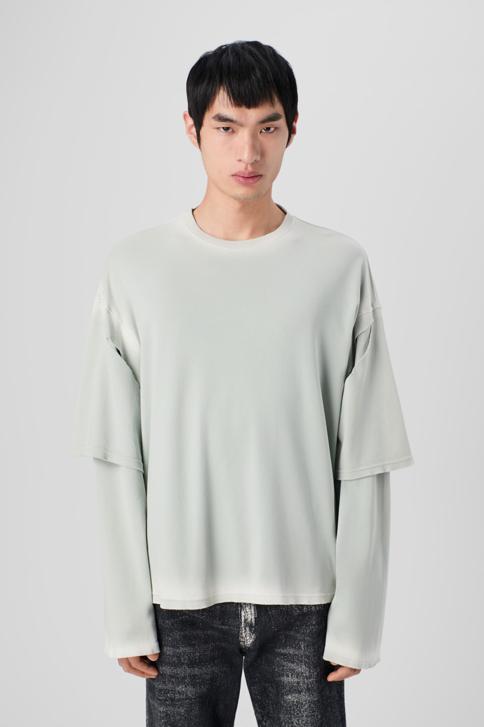 CAMPERLAB JERSEY Faded gray organic cotton long sleeve T-Shirt