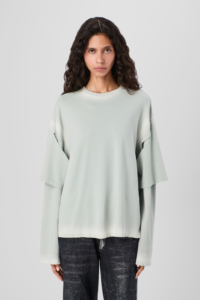 CAMPERLAB JERSEY Faded gray organic cotton long sleeve T-Shirt
