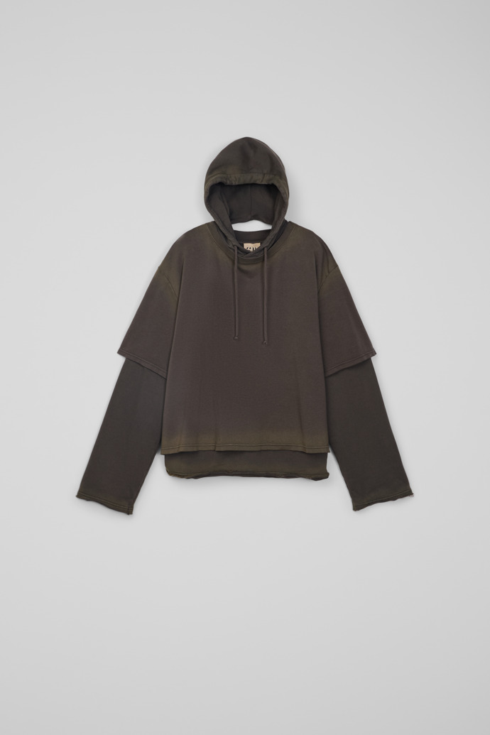 Side view of CAMPERLAB JERSEY Faded black Organic Cotton Hoodie
