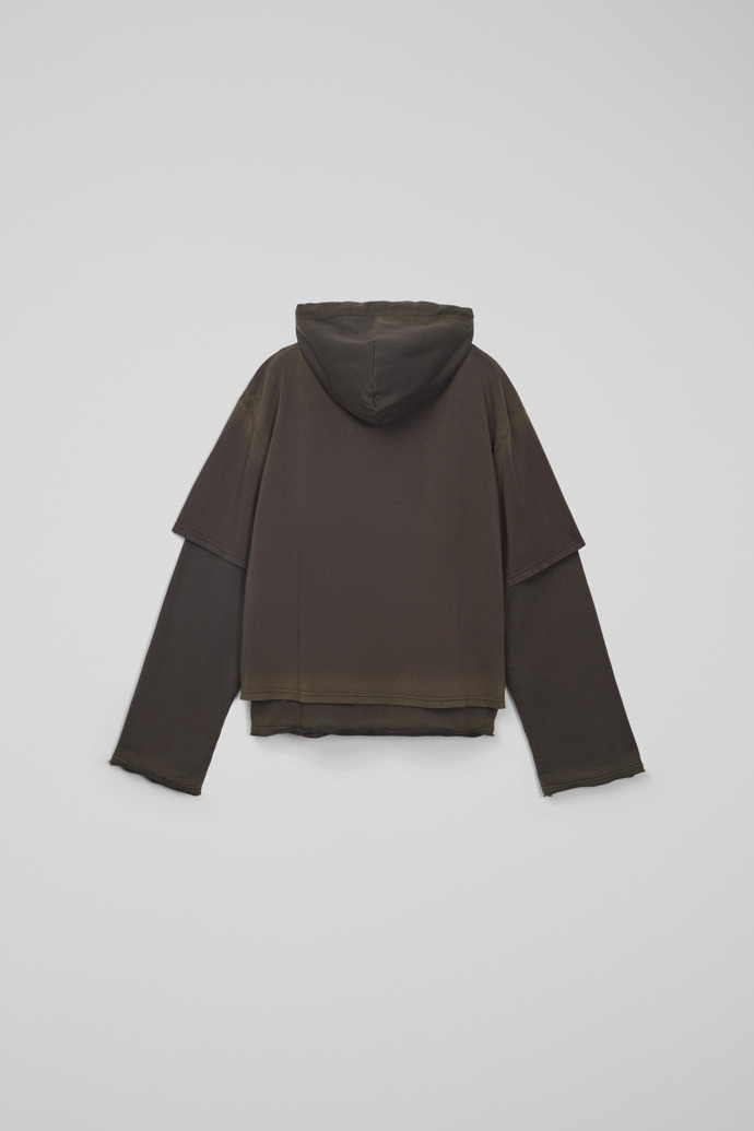 Back view of CAMPERLAB JERSEY Faded black Organic Cotton Hoodie
