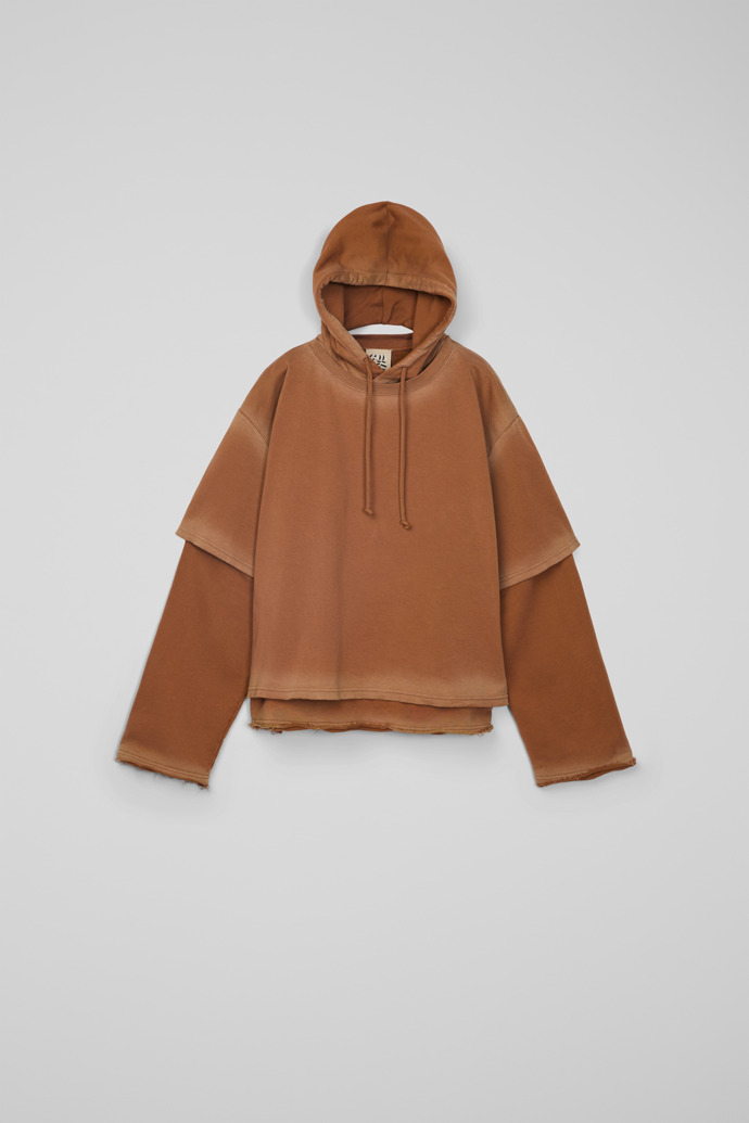 CAMPERLAB JERSEY Sudadera con capucha terracota desteñida de algodón orgánico