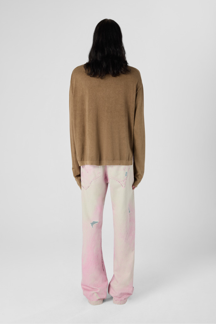 DISTORTED PRINT DISTRESSED DENIM JEANS