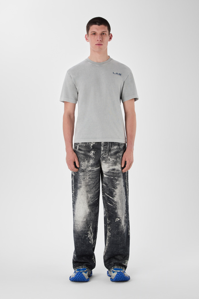 CORDUROY PRINT DENIM LOOSE JEANS SCHWARZ