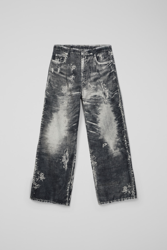 CORDUROY PRINT DENIM LOOSE JEANS SCHWARZ