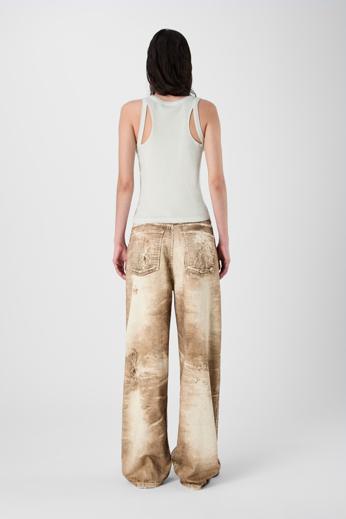 CORDUROY PRINT DENIM LOOSE JEANS BEIX