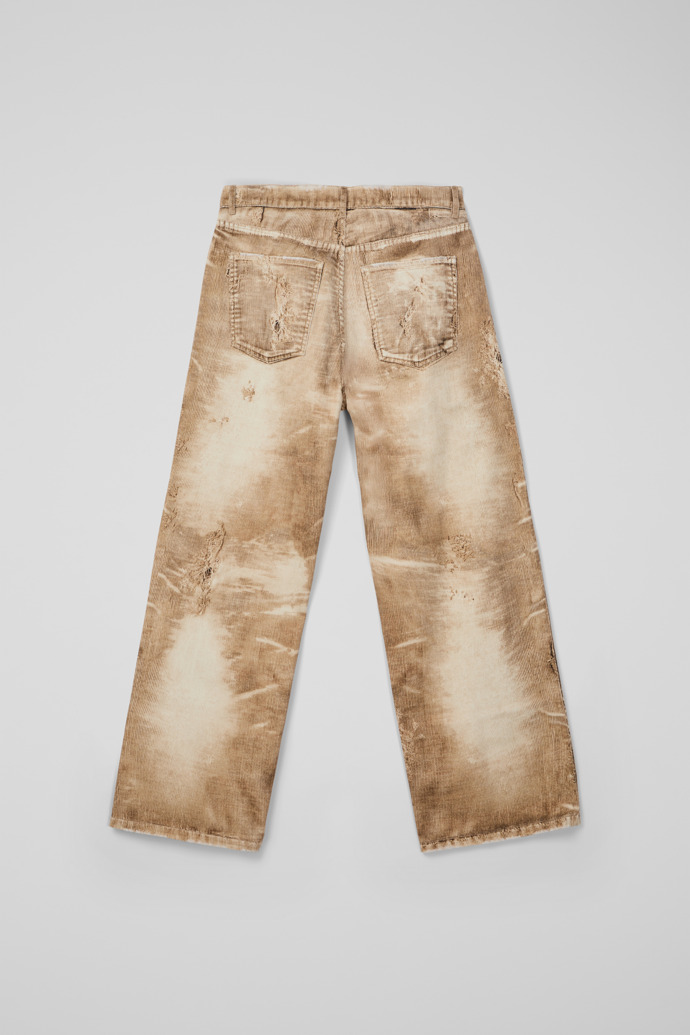 CORDUROY PRINT DENIM LOOSE JEANS BEIGE