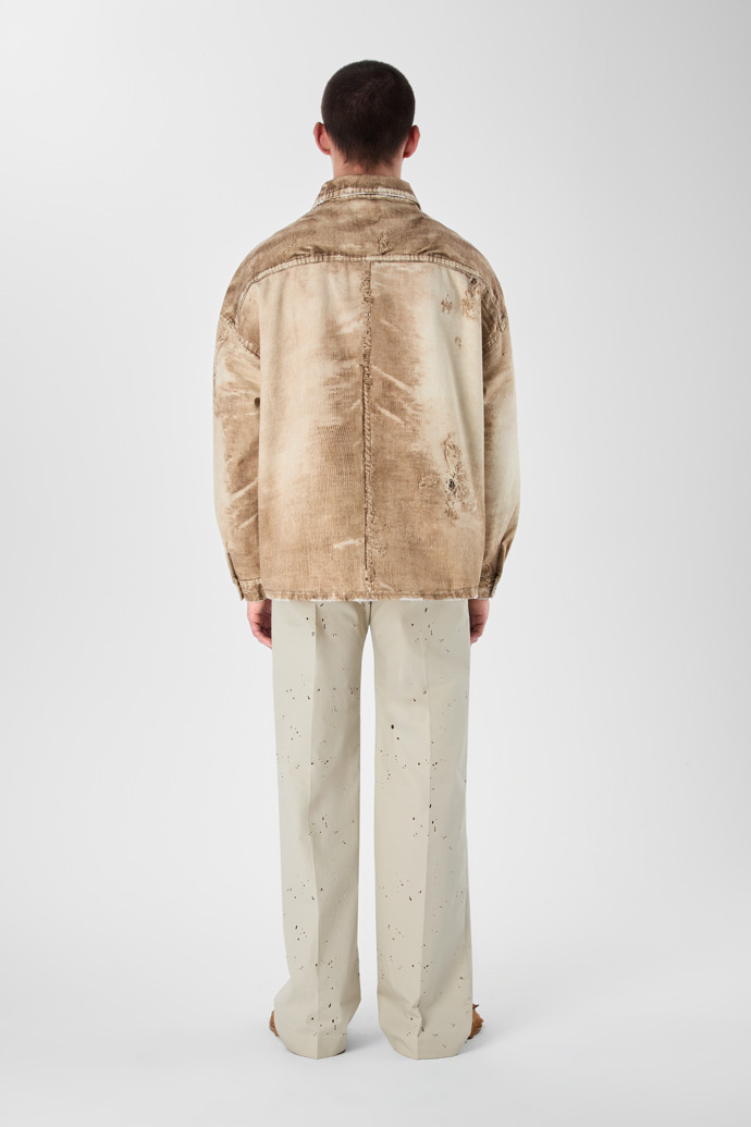 CORDUROY PRINT DENIM SHIRT BEIGE