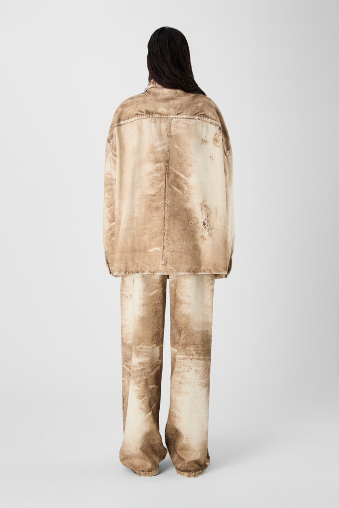 CORDUROY PRINT DENIM SHIRT BEIGE