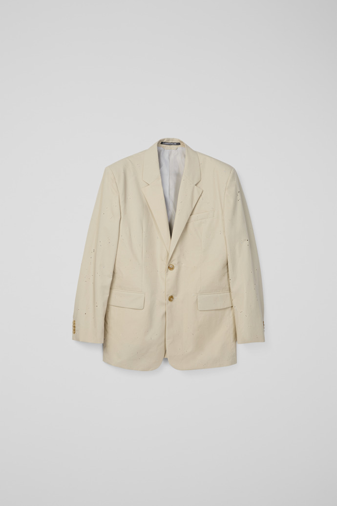 Side view of RELAXED TAILORED BLAZER LIGHT BEIGE
