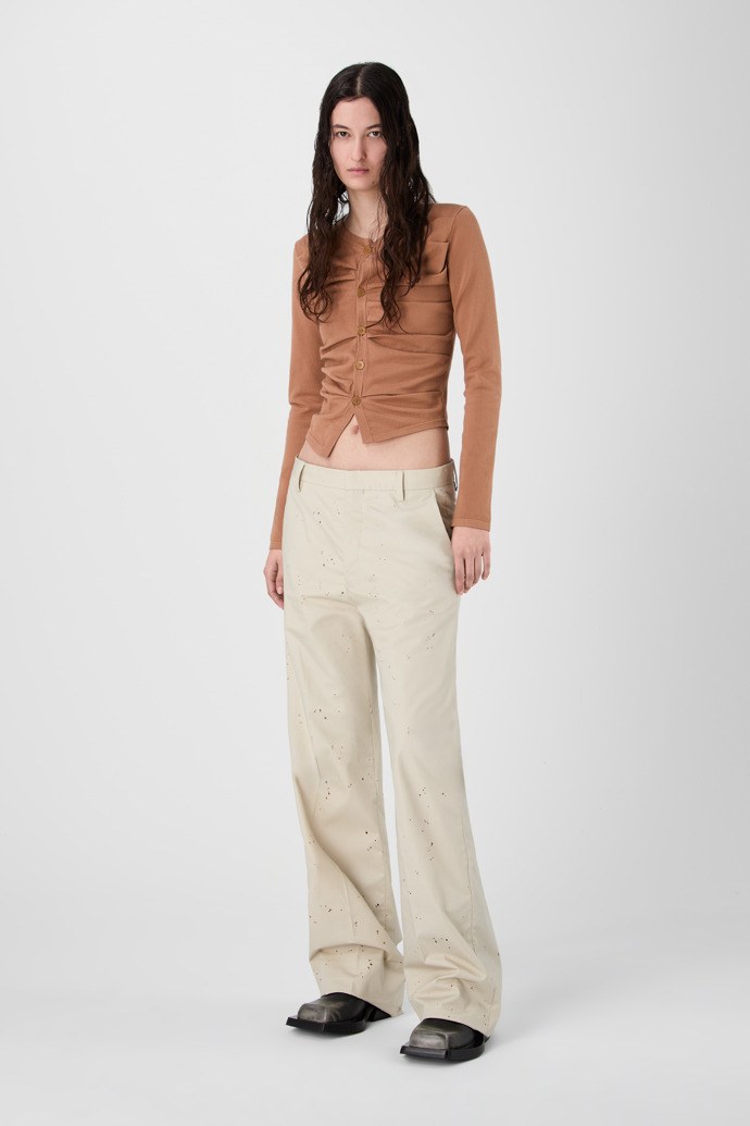 RELAXED TAILORED TROUSERS LIGHT BEIGE