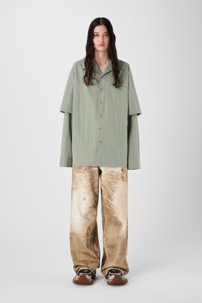 LAYERED HYBRID SHIRT Camisa grisa