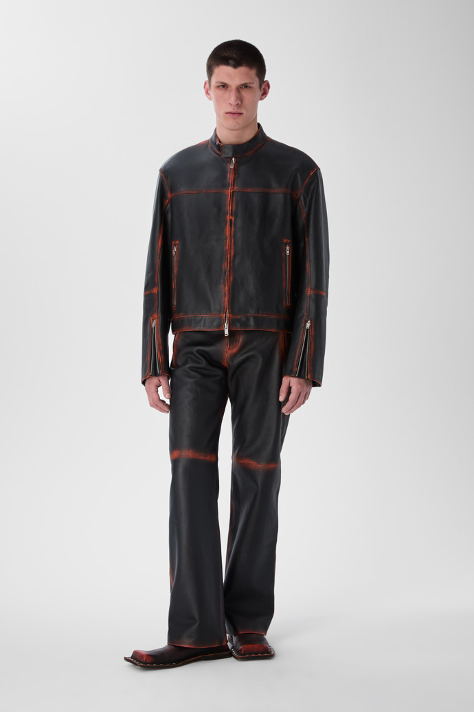 LEATHER MOTO JACKET NEGRU