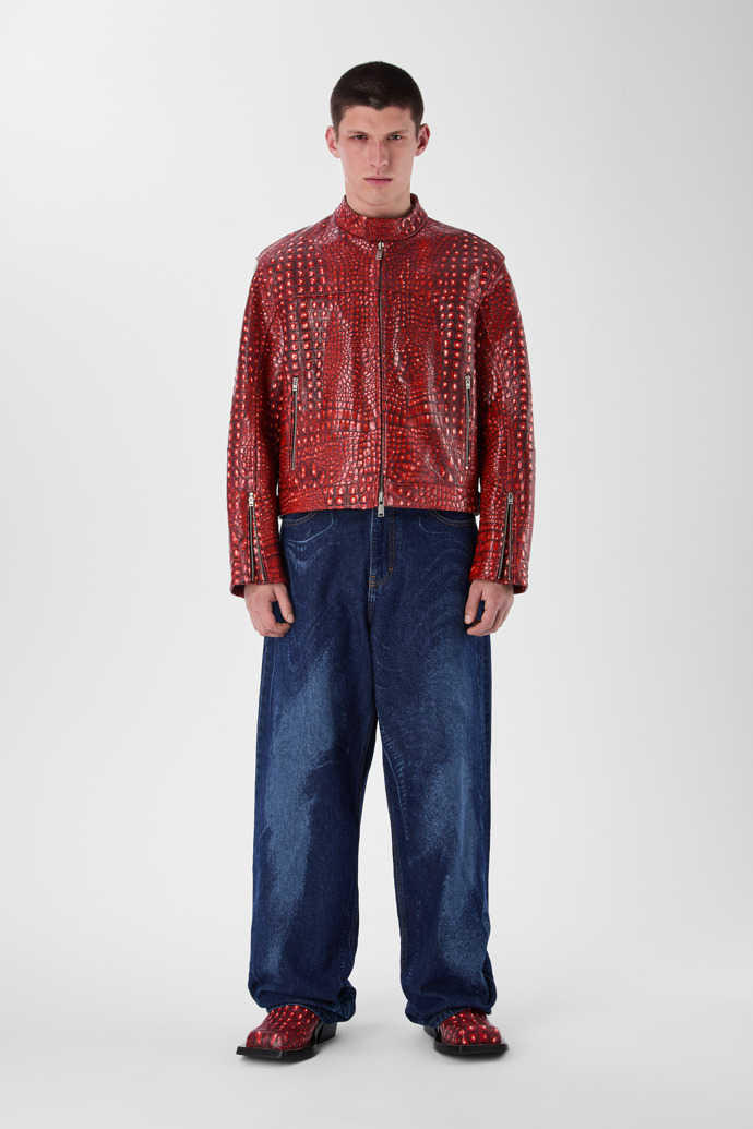 LEATHER MOTO JACKET RED