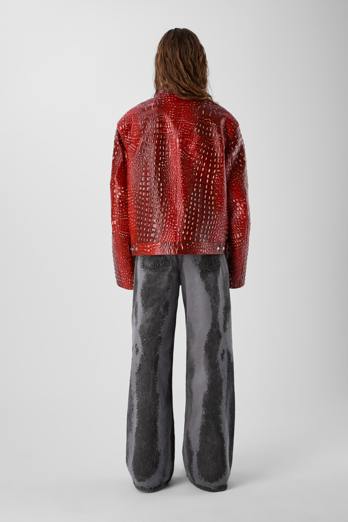 LEATHER MOTO JACKET ROJO