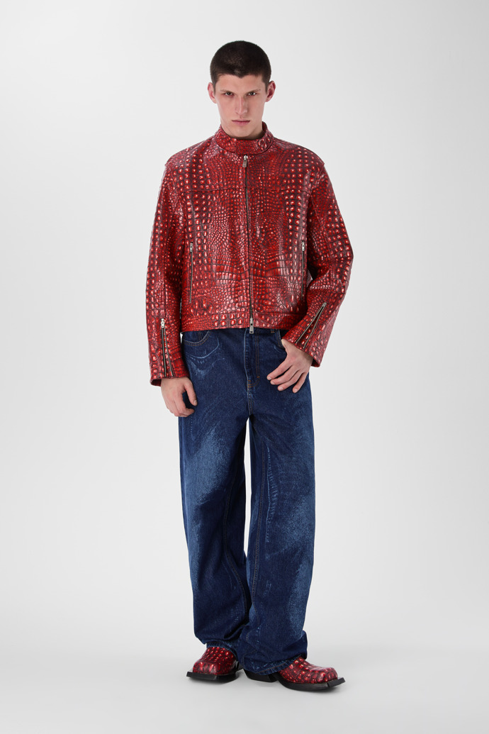 LEATHER MOTO JACKET RED