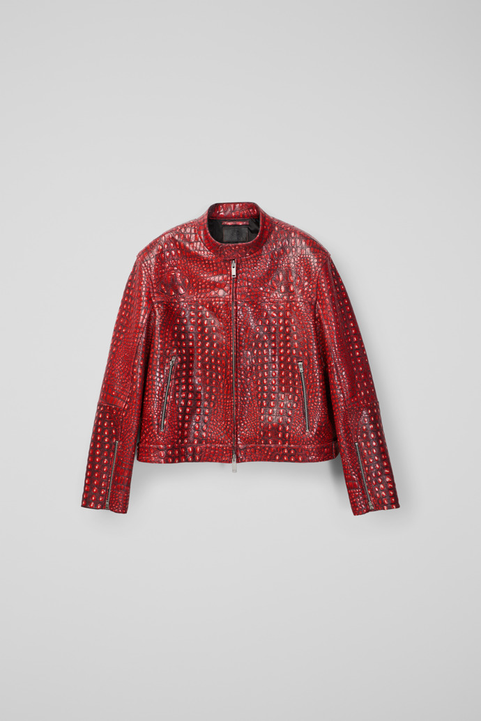 LEATHER MOTO JACKET ROJO
