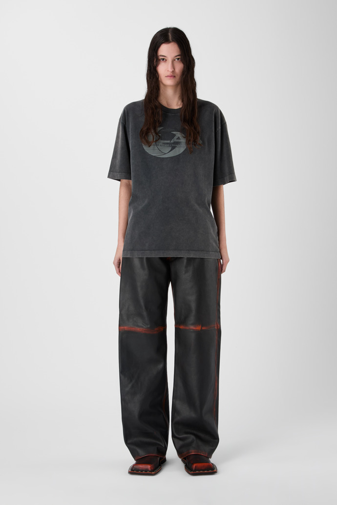 LEATHER MOTO TROUSERS NEGRE
