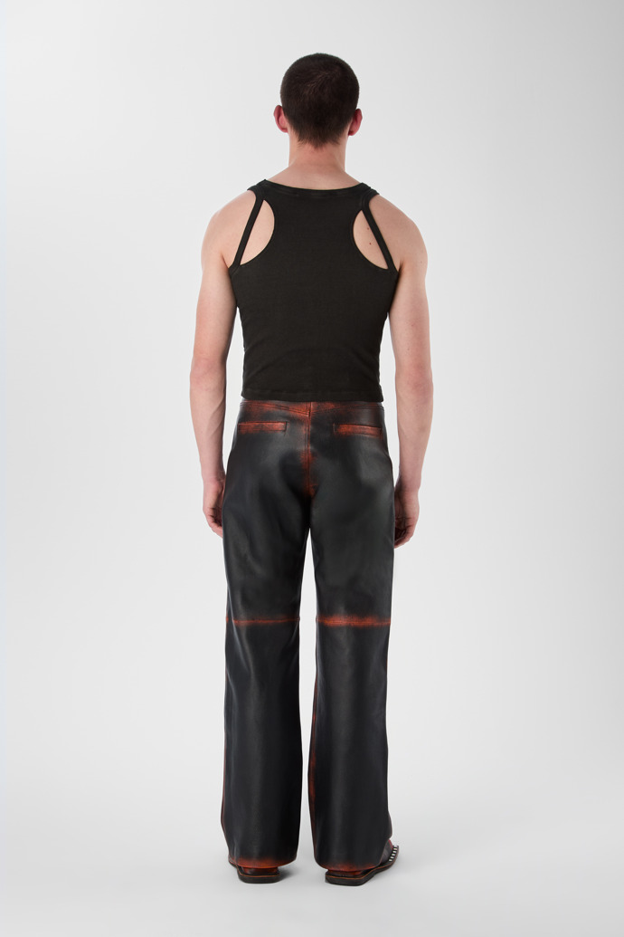 LEATHER MOTO TROUSERS NEGRE