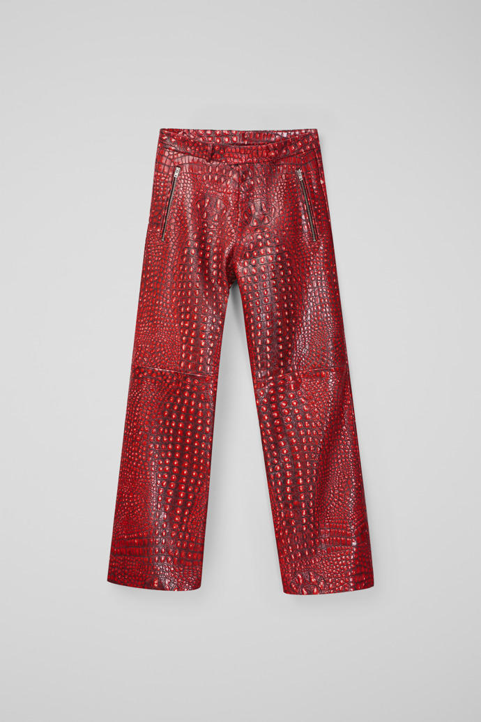 LEATHER MOTO TROUSERS VERMELL