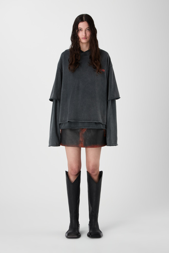 LEATHER MOTO MINI SKIRT NEGRE