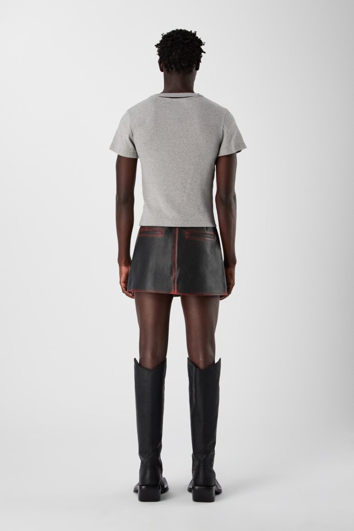 LEATHER MOTO MINI SKIRT NEGRE