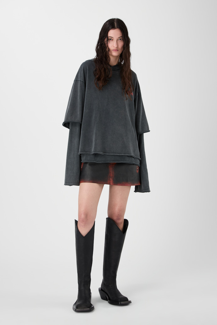 LEATHER MOTO MINI SKIRT NEGRE