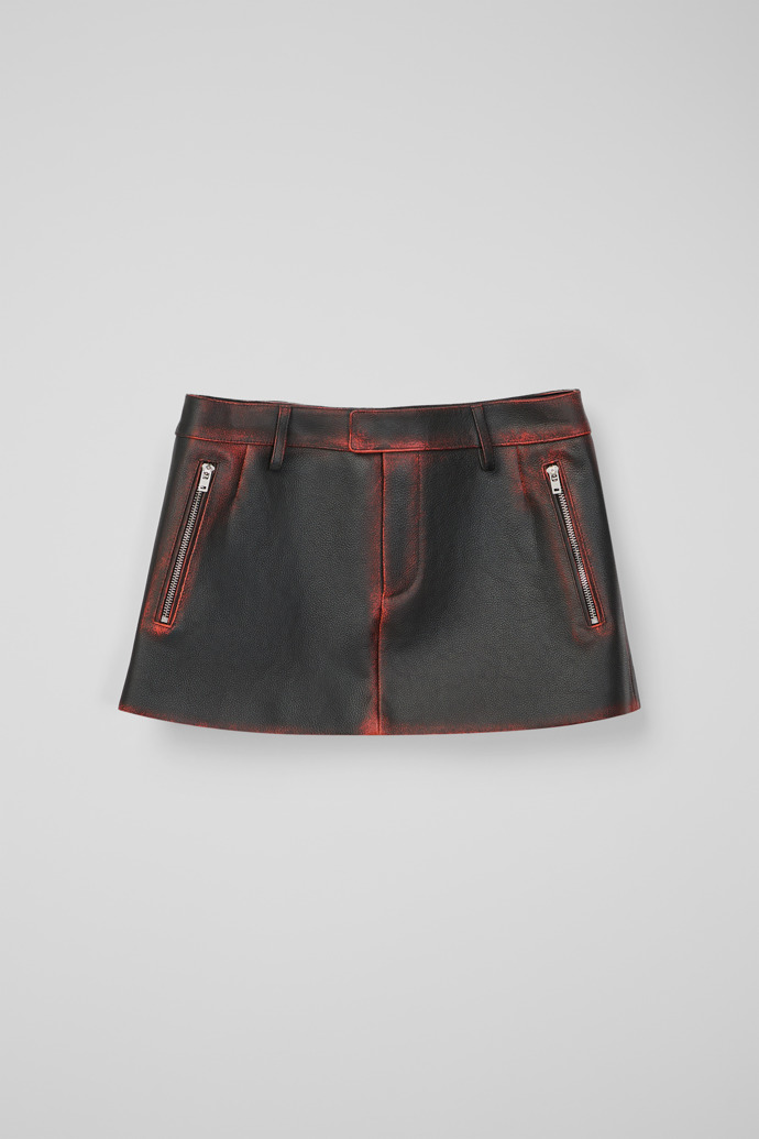 LEATHER MOTO MINI SKIRT NEGRE