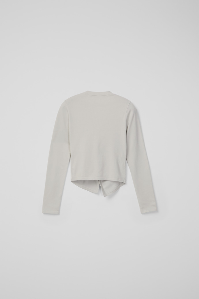 Back view of SLIM KNIT CARDIGAN LIGHT Gray