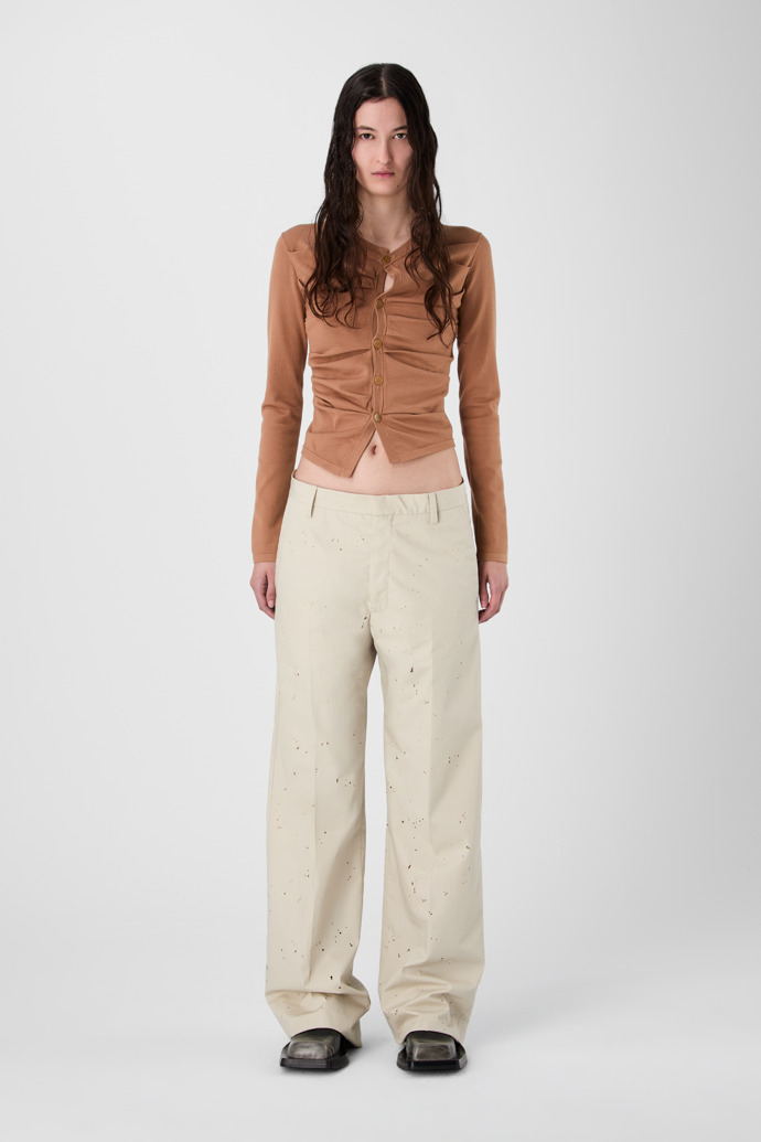 SLIM KNIT CARDIGAN BEIGE